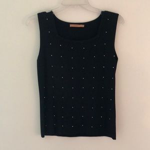 Belldini sleeveless knit top, rhinestone detail